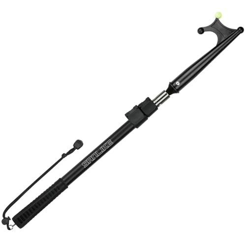 SAN LIKE Teleskop-Bootshaken-Klasse 3 Aluminiumlegierung Docking Bootshaken Teleskopierbar Langlebige Rostfreie Boot Haken Teleskop Stange mit leuchtenden Perlen Docking Bootsschieber, Negro 1,3M