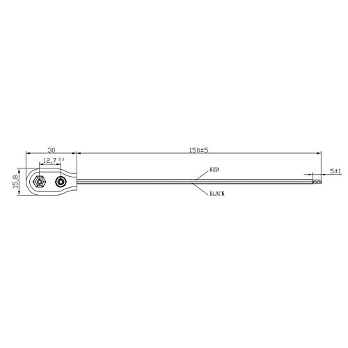 PerfectHD 2X 9V Batteriehalter | I-Form | lose Kabelenden | Akkuhalter Batterieclip | 2 Stück