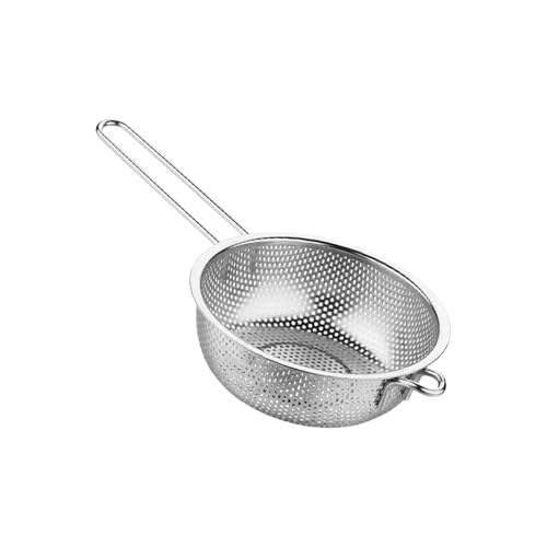 Cesta coladora profesional de acero inoxidable apta para manipular ingredientes de cocina húmedos y secos