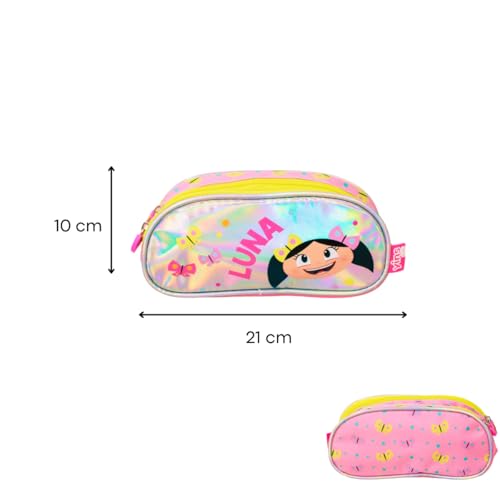 Kit Mochila de Rodinhas Infantil Meninas Desenho do Show da Luna com Lancheira Térmica e Estojo com