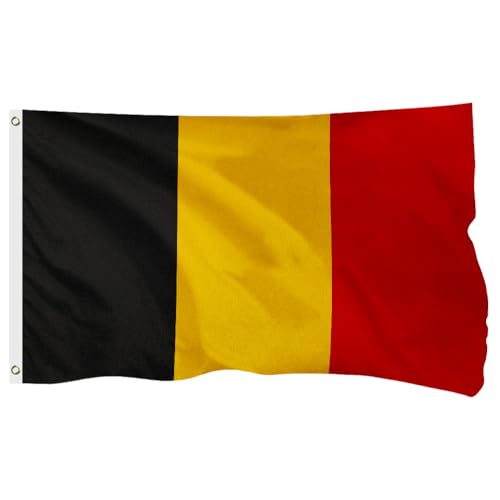 Drapeau belge extérieur 1,2x1,8m en polyester 400D résistant avec œillets - 2