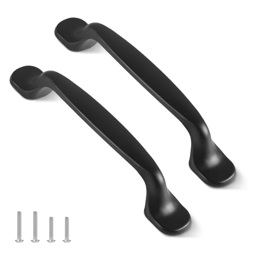 Image of TsunNee 12PCS Modern Cabinet Handles, Concise Drawer Handles, Cupboard Door Handles, Bow Pulls, Furniture Door Pull Handles for Kitchen Bedroom, 96mm 3.78 Inches Hole Distance, Black