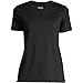 Lands' End Womens Short Sleeve Relaxed Supima Cotton Crew Neck T Shirt Black Regular X-Large