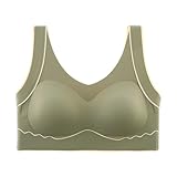 ALDOLA büstenhebe Damen Minimizer BH ohne bügel Grün Damen vollschalen BH Sport BH starker Halt t-Shirt BH Gepolstert (Größe:85B)