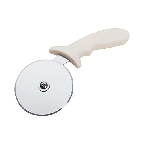 Thunder Group SLTWPC004 Stainless Steel Pizza Cutter with White Handle, 4-Inches Wheel (Overall with Handle: 9-3/8 Inches Long)