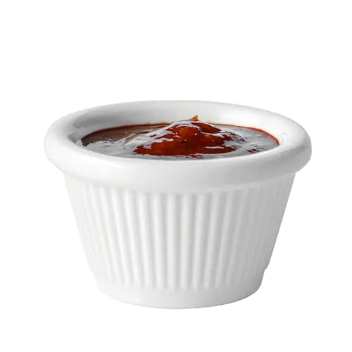 Chabrias Ltd 24 X White Fluted Melamine Ramekin, 1.5Oz