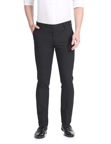 Image of Arrow Men's Structured Tailored Fit Polyester Formal Trouser Beige
