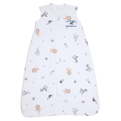 Image of Baby Merlin's Magic Dreamsack - 100% Cotton Baby Wearable Blanket - Magic Sleep Sack for Infants 6-12 Months - Cozy Sleep Sack for Babies with Double Zipper and Scooped Neckline - Safari Animals