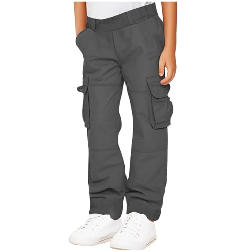 wodceeke Boys Cargo Pants Wide Leg Streetwear Pants Multi Pockets Baggy Casual Trousers for Teen Boys