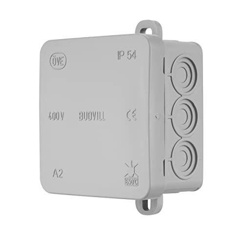 REV Verteilerkasten, 7-fach Abzweigkasten-Verteilerdose 75x75x40mm, IP54, 10 Stück, grau