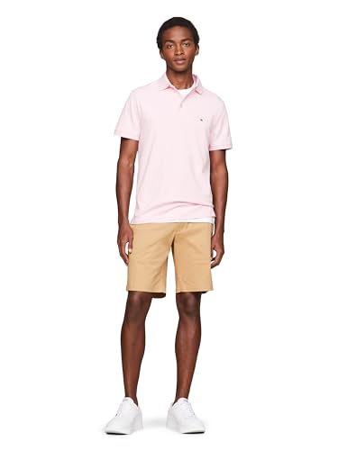 Image of Tommy Hilfiger Men's Short Sleeve Polo Shirts in Slim Fit with Stretch and Organic Pique Cotton