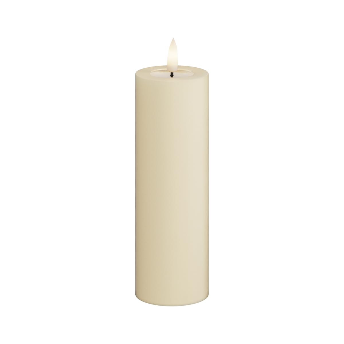 Deluxe Homeart Indoor Flameless LED Candle - Cream - with Real Flame️ Technology - Battery Powered Candle (5 x 15 cm) (RF-01---)