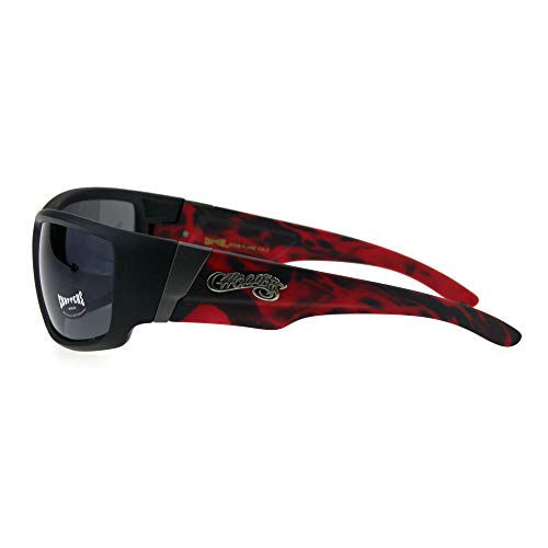 PASTL Choppers Sunglasses Mens Biker Fashion Rectangular Flame Design4
