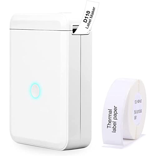 Maalr étiquette imprimante avec ruban D110 portable compatible bluetooth fabricant d'étiquettes thermiques machine usb mini étiqueteuse intelligente sans encre pour l'organisation domici Cover