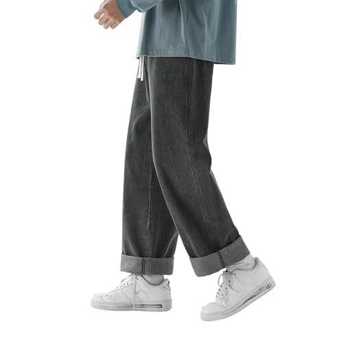 Baggy Jeans Men Relaxed Fit Casual Wide Leg Denim Pants with Elastic Drawstring Streetwear for Skater Jeans3