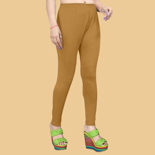 Image of Women's Solid Mid Rise Slim Fit Ankle Length Leggings - Comfortable and Stylish Yoga Pants for Workout, Running and Everyday Wear