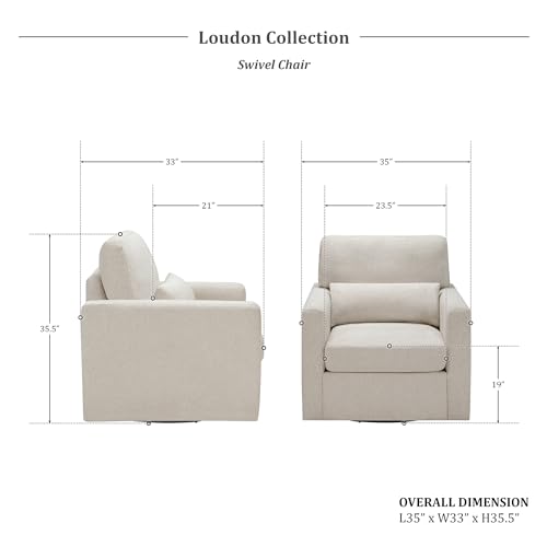 Sillón Giratorio Bouclé Beige miniatura 2