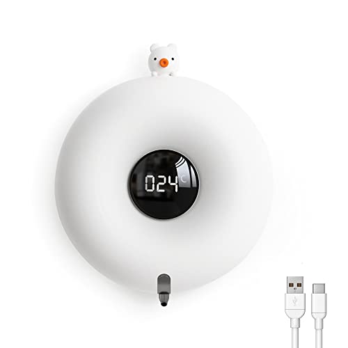 FREEUP Dispensador de jabón automático para niños líquido pequeño montado en la pared para la cocina y el baño, con sensor de movimiento, sin perforación, recargable USB, blanco, redondo, 280 ml Cover