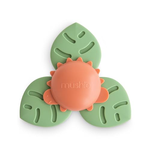 Image of mushie Dino Suction Spinner Toy | Toddler Sensory Toys for Bath & Play