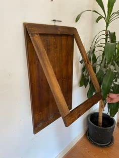 Umark Wooden Office Desk | Wall Folding Table | Drop Down Wall Mounted Desk/Table, Indor Foolding Desk | Space Saving Work Banch Natural Brown Finish