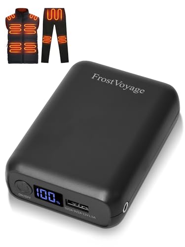 FrostVoyage Powerbank für Heizweste 7,4V/5V 18400mAh Akku mit LCD-Display und DC/USB/Type-C-Ausgang Klein Power Bank für Beheizbare Weste Jacke Hoodies Heizpullover FrostVoyage Powerbank für Heizweste 7,4V/5V 18400mAh Akku mit LCD-Display und DC/USB/Type-C-Ausgang Klein Power Bank für Beheizbare Weste Jacke Hoodies Heizpullover