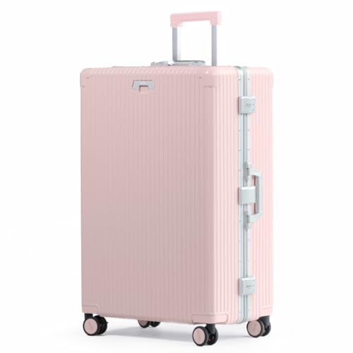 Image of Nobl Travel Zipperless Check In Suitcase - Aluminum Frame, Check In luggage 30.2x20x12 Airline Approved by Noble Travel - Unbreakable Polycarbonate Shell - Dual TSA Locks, 360 Spinner Wheels - Blush