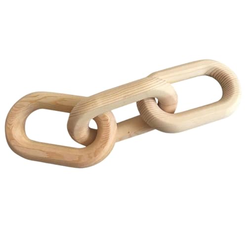 SAFIGLE Decorazione a Catena in Legno Naturale Nodo a Catena, Ornamento da Tavolo e Decorazione da Parete per Arredamento Moderno della Casa, 25,5x7x2 Cm, per Soggiorno e Regalo Festivo