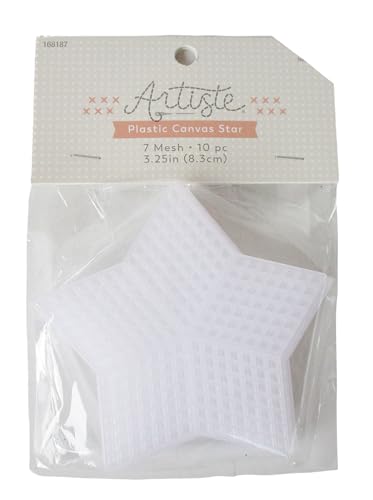Image of Sewology Plastic Canvas Shape 3 Inch - 10 Piece (Star), White