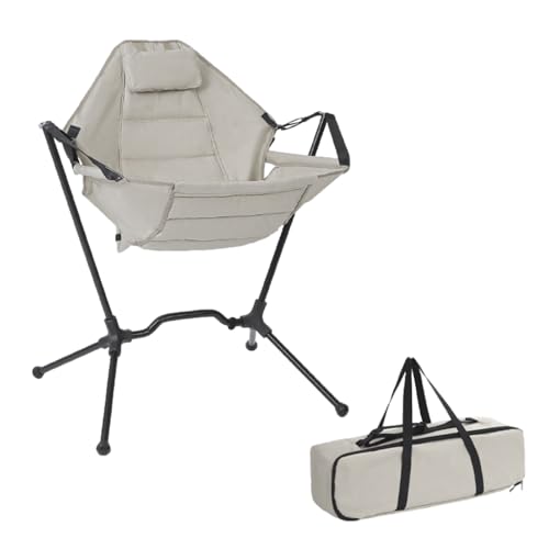 Lesunbak Hamaca silla de camping, 150 kg de carga, silla de camping, plegable y ajustable, reclinable portátil para picnic, , senderismo, césped, salón, patio (con bolsa de transporte)