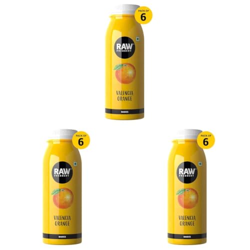 Image of Raw Pressery Valencia Orange Juice (6 x 250ml) Rich in Vitamin C, Natural Energizer & Immunity Booster, Healthy Juice, No Added Sugar (Pack of 3)