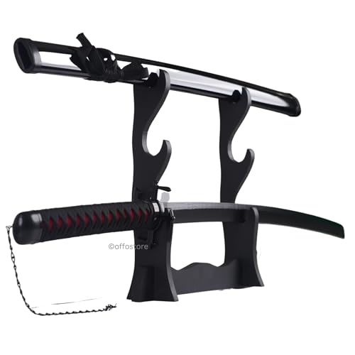 Image of Offo Bleach Ichigo Zangetsu (100cm Life-Size) Wooden Katana | Premium Anime Sword for Cosplay, Martial Arts, Display & Training | Elegant Gift for Fans, Kids, Teens & Collectors