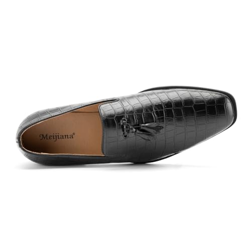 Image of Meijiana Mens Loafers Wedding Dress Shoes Slip-On Loafers for Men Tuxedo Suit Shoes