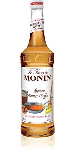 Monin - Brown Butter Toffee Syrup, Rich and Nutty Flavor, Great for Lattes, Iced Coffees, & Milkshakes, Vegan, Non-GMO, Gluten-Free (750 ml)