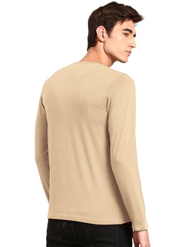 Image of LAZYCHUNKS Men's Full Sleeve Henley Neck Cotton Blend T-Shirt | Solid Regular Fit for Boys & Men | Soft Breathable Fabric | Casual Size S to 3XL