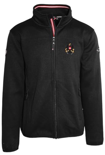 Hoamatkult Kultjacke – Österreich Strickfleece ohne Kapuze, graue Strickoptik, sportlich-trachtig mit Adler-Stickerei – ideal zur Lederhose & Jeans (XL, Schwarz-Strick) Hoamatkult Kultjacke – Österreich Strickfleece ohne Kapuze, graue Strickoptik, sportlich-trachtig mit Adler-Stickerei – ideal zur Lederhose & Jeans (XL, Schwarz-Strick)