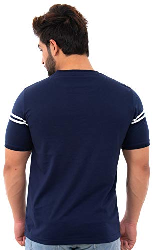 Image of Men's Printed Cotton Short Sleeves Round Neck T-Shirt