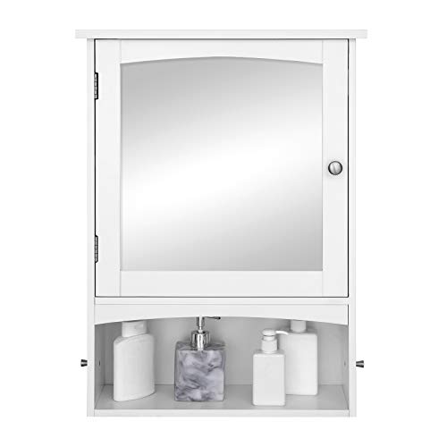 Vasagle Mirror Cabinet, Bathroom Wall Storage Cabinet, Medicine Cabinet, Wooden, White Ubbc21Wt #TOP2