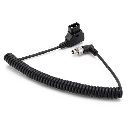 Image of D-Tap to Locking Collar Elbow DC 5.5X2.5 Coiled Power Cable for Decimator MD-HX DMON-Quad