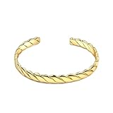 BREITE: 5 mm DJADEE Armband Gold vergoldet Damen 24 Karat 999er Gold Armreif Wasserfest Women\'s bracelet Sea Wave