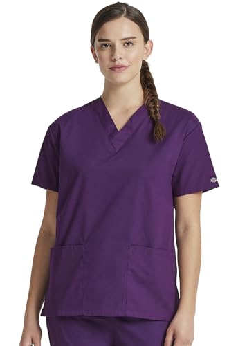 Image of Dickies Women's Jr. Fit V-Neck Scrub Top Multiple Patch Pockets