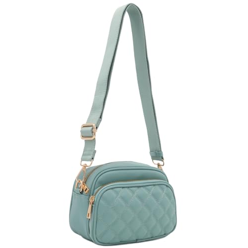 Image of FashionPuzzle Quilted Nylon Crossbody Bag with Wide Strap