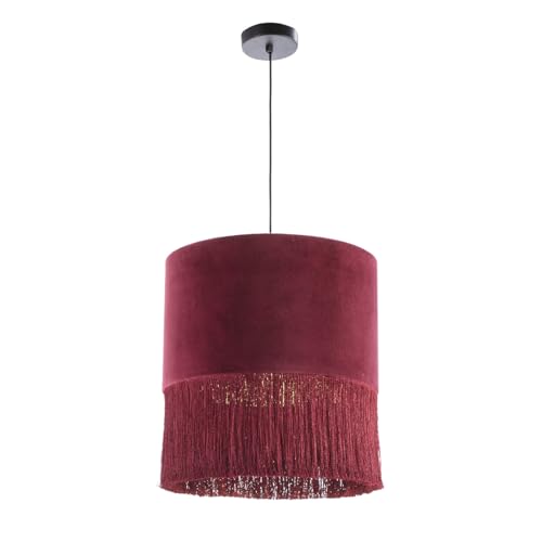 Lampara De Techo 40X40X43 Terciopelo Rojo