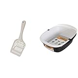 Petmate Jumbo Cat Litter Scoop with Arm & Hammer Large Sifting Litter Box Tray, Bleached Linen