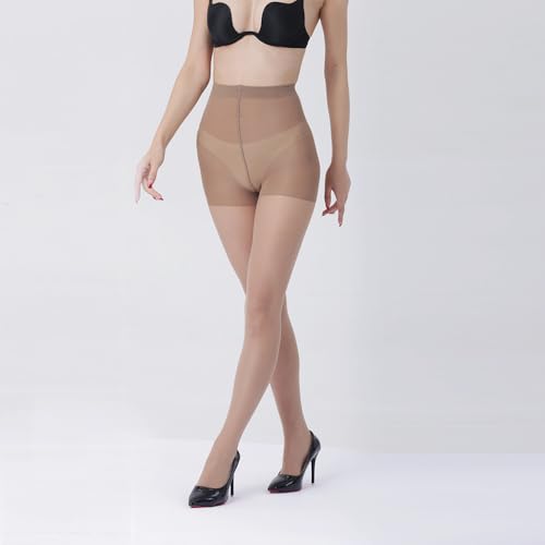 LADYFAN 3 Pairs womens 20D Ultra Sheer Tights with Control Top Run Resistant Pantyhose4