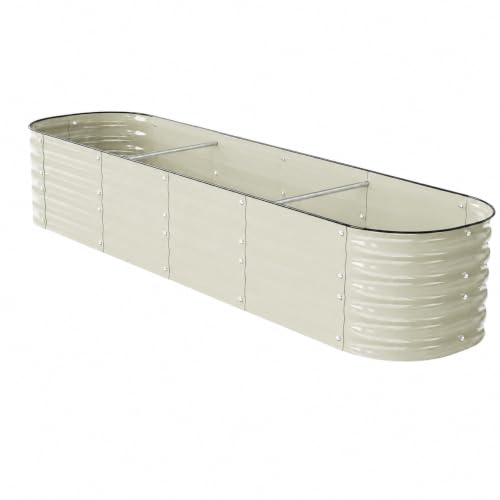 FarmGeo 8x2 ft Outdoor Galvanized Metal Raised Garden Bed, 17in