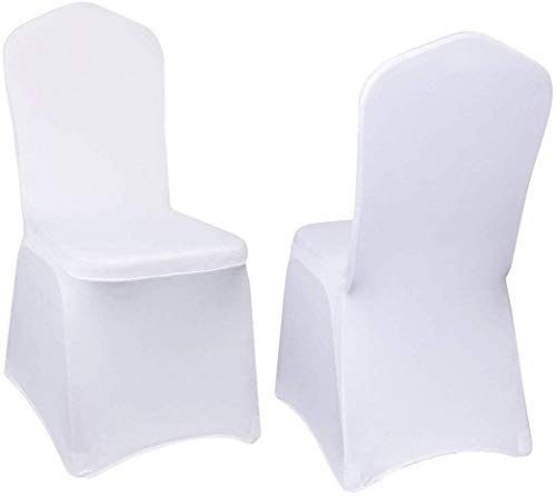 Taniash 20 pcs stretch spandex white chair covers for for hotels …