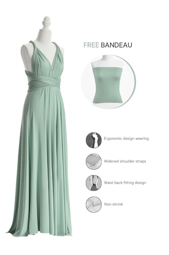 Image of 72styles Infinity Dress with Bandeau, Convertible Bridesmaid Dress, Long, Plus Size, Multi-Way Dress, Twist Wrap Dress