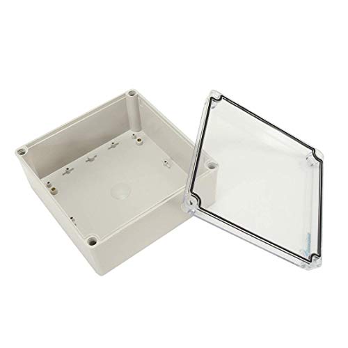 Image of ABS Junction Box w PC Transparent Cover, 8 x 8 x 3.7 inch Square IP65 Waterproof Project Case Enclosure