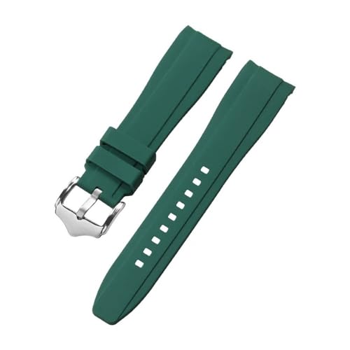 [MEVMEVGNLN] 20mm 22mm ���o�[�X�g���b�v �J�[�u�G���h �V���R���E�H�b�`�o���h �X�E�H�b�`�Ή� �I���K ���[���E�H�b�` �h�����X�g�o���h(Dark Green,20mm)