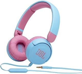JBL Jr 310 - Children's over-ear headphones with aux cable and built-in microphone, in blue and pink